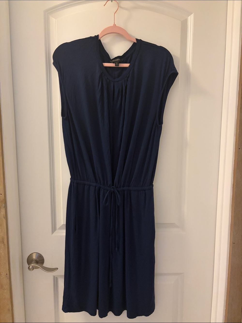 Banana Republic Navy Drawstring Midi Dress